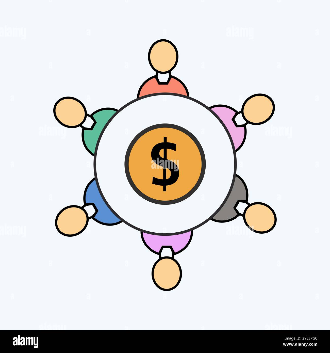 Crowdfunding icon vector art image Stock Vector
