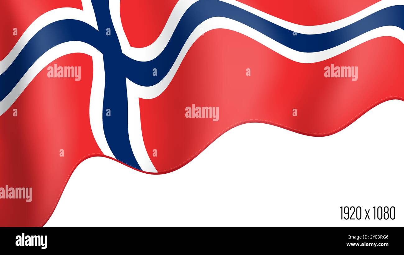 Norwegian flag waving in wind Stock Vector Images - Alamy