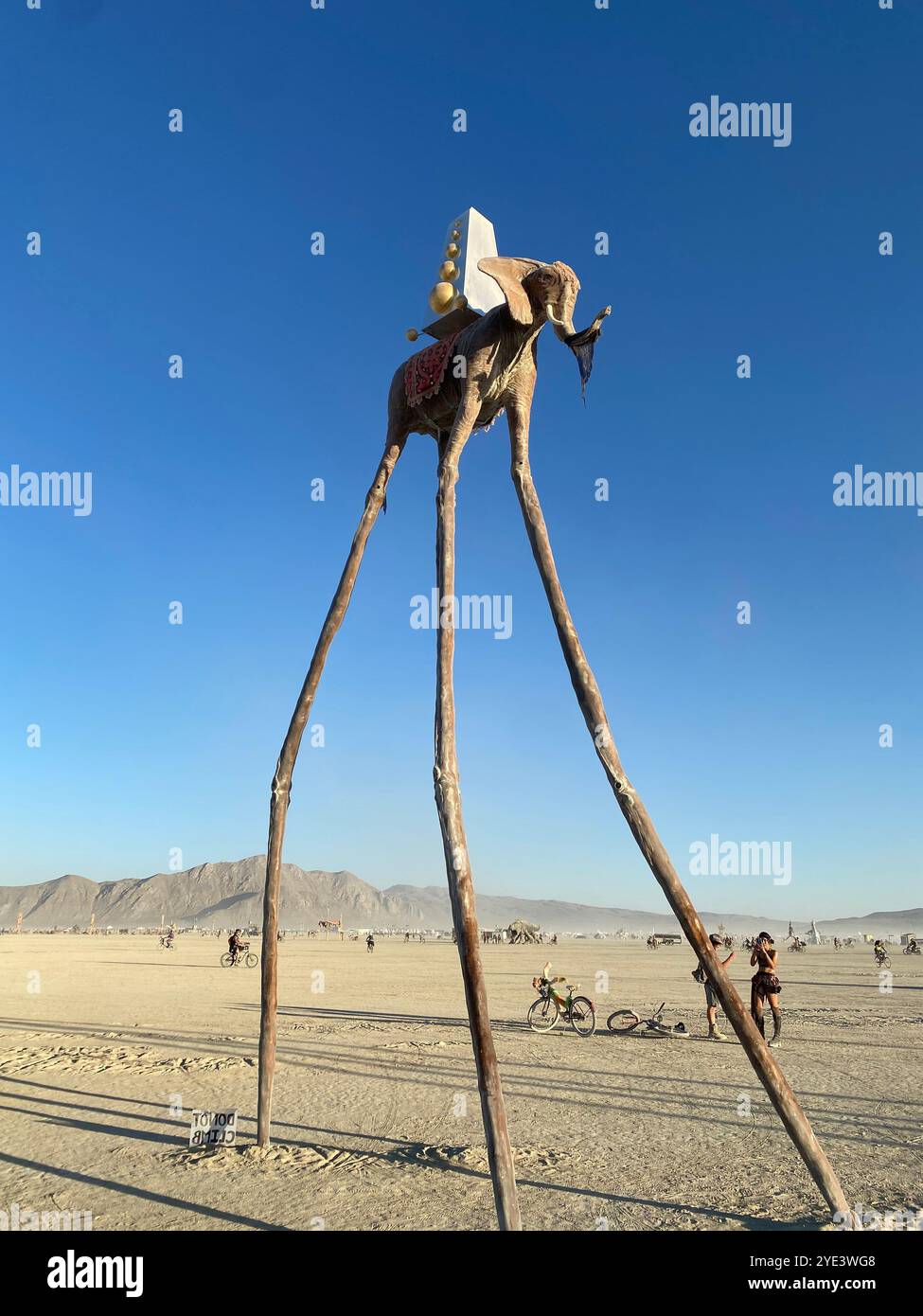 Jack Champion's Homage au Dali Los Elefantes Burning man - Smartphone Captured Stock Image