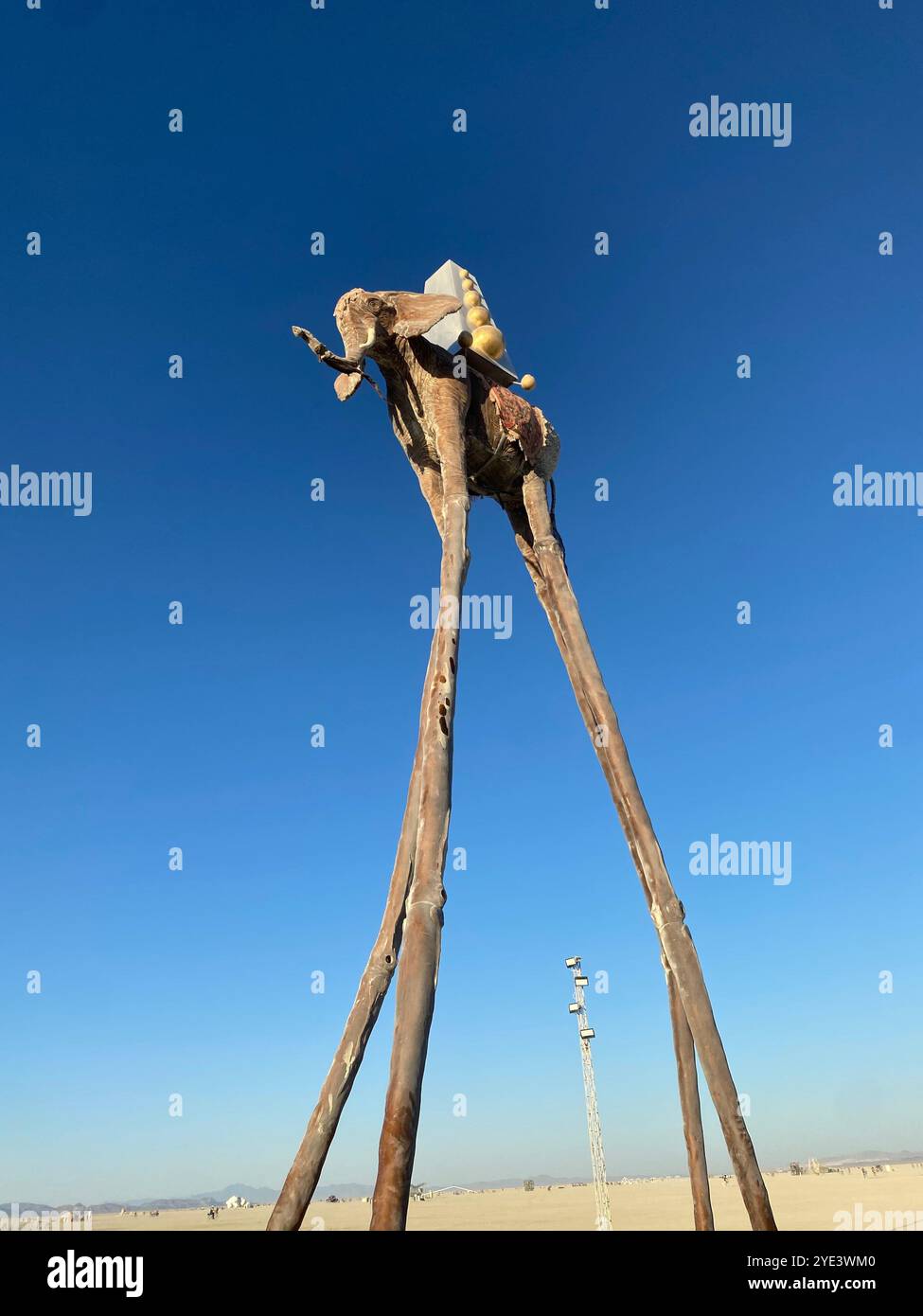 Jack Champion's Homage au Dali Los Elefantes Burning man - Smartphone Captured Stock Image