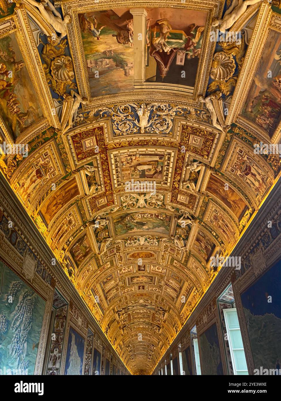 Vatican Gallery of Maps ceiling - Smartphone Captured Stock Image