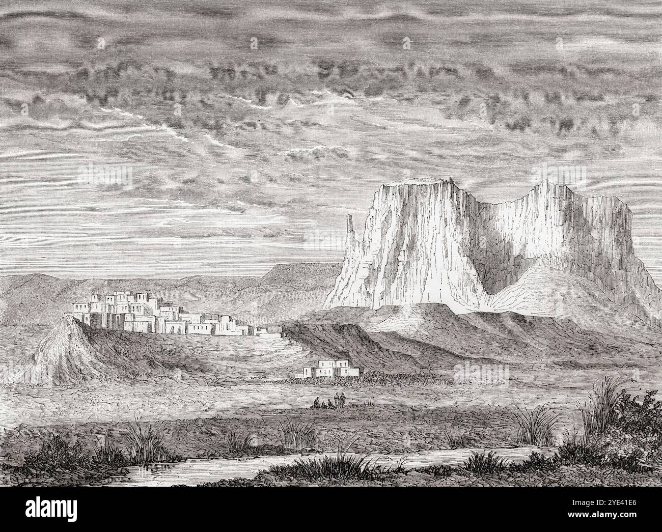 Zuni Pueblo, New Mexico, United States of America, seen during the expedition of Balduin Möllhausen to America, 1853 -1854. From Le Tour du Monde, published Paris, 1860. Stock Photo