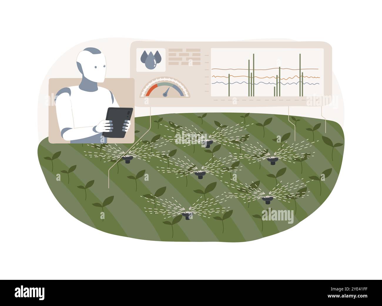 AI-Powered Irrigation Management abstract concept vector illustration ...