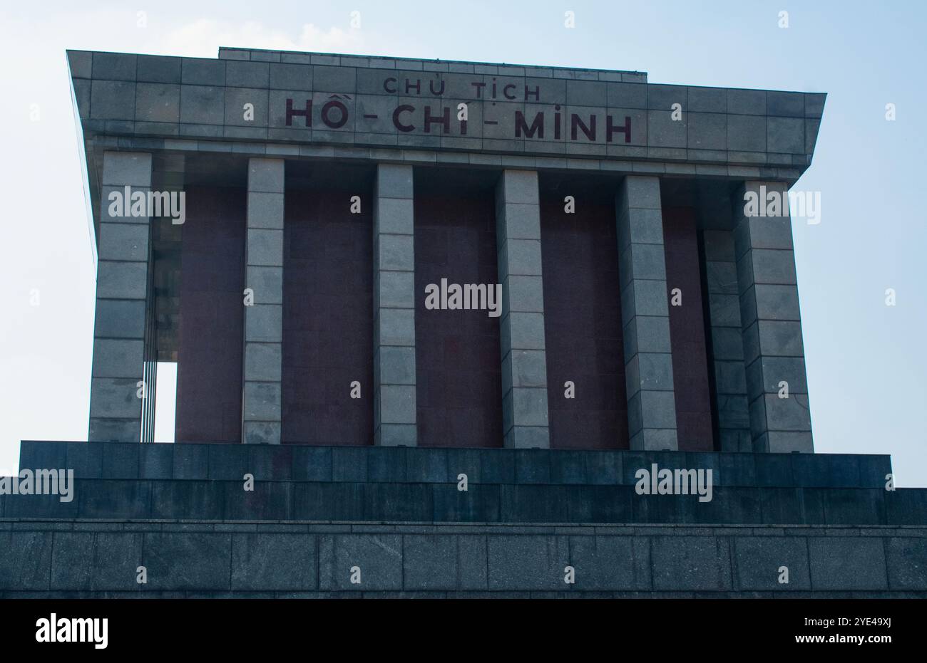Hanoi, Vietnam: close up of Ho Chi Minh Mausoleum, 1975 funerary monument dedicated to Vietnamese leader Ho Chi Minh and inspired by Lenin's mausoleum Stock Photo