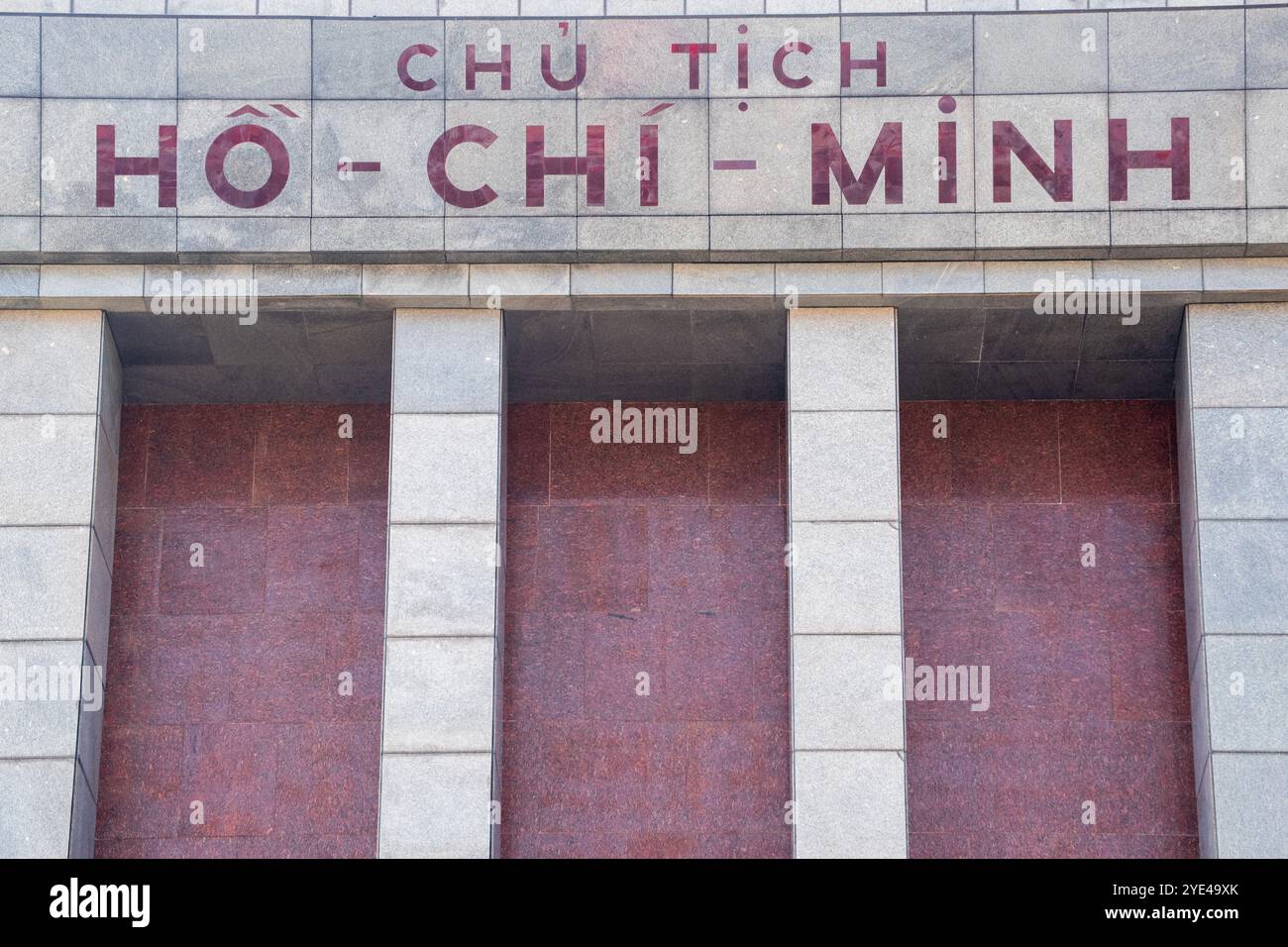 Hanoi, Vietnam: close up of Ho Chi Minh Mausoleum, 1975 funerary monument dedicated to Vietnamese leader Ho Chi Minh and inspired by Lenin's mausoleum Stock Photo
