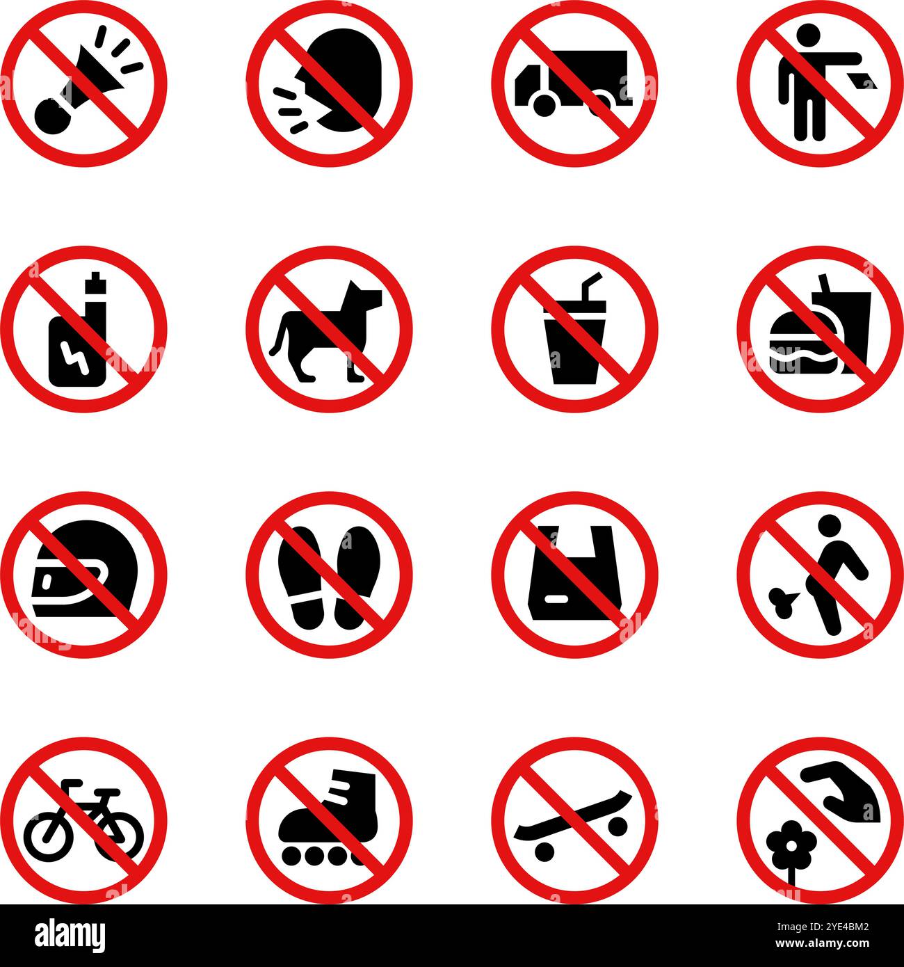 no,ban,prohibition sign set,vector and illustration Stock Vector