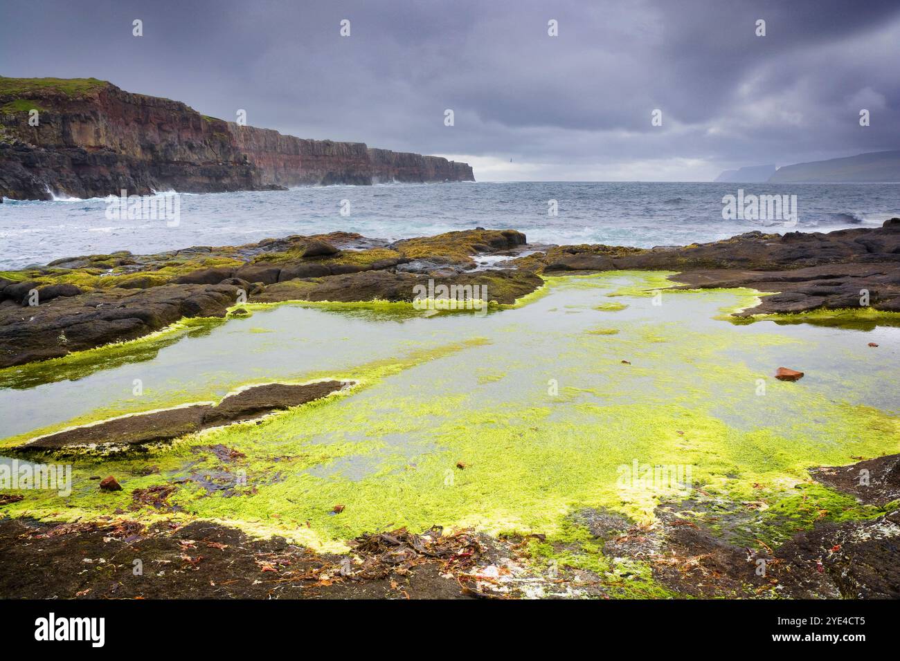 Atlantic Ocean coast near the village of Sandur, Sandoy, Faroe Islands Stock Photo