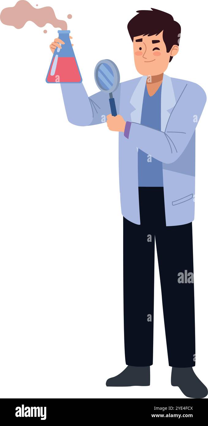 Scientist doing chemical test Stock Vector Images - Alamy