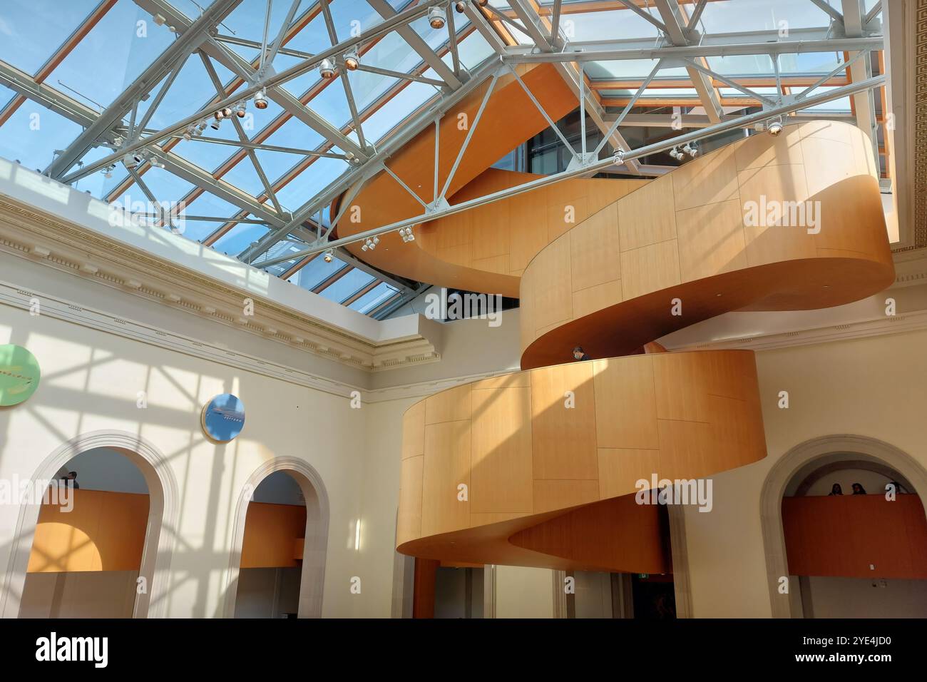 Walker Court with the Frank Gehry-designed spiral staircase in the Art Gallery of Ontario, Toronto, Canada. Stock Photo