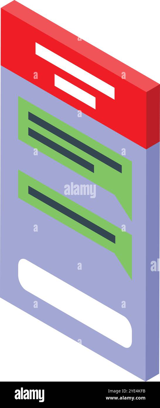 Mobile phone displaying chat bubbles, representing online communication and messaging Stock Vector