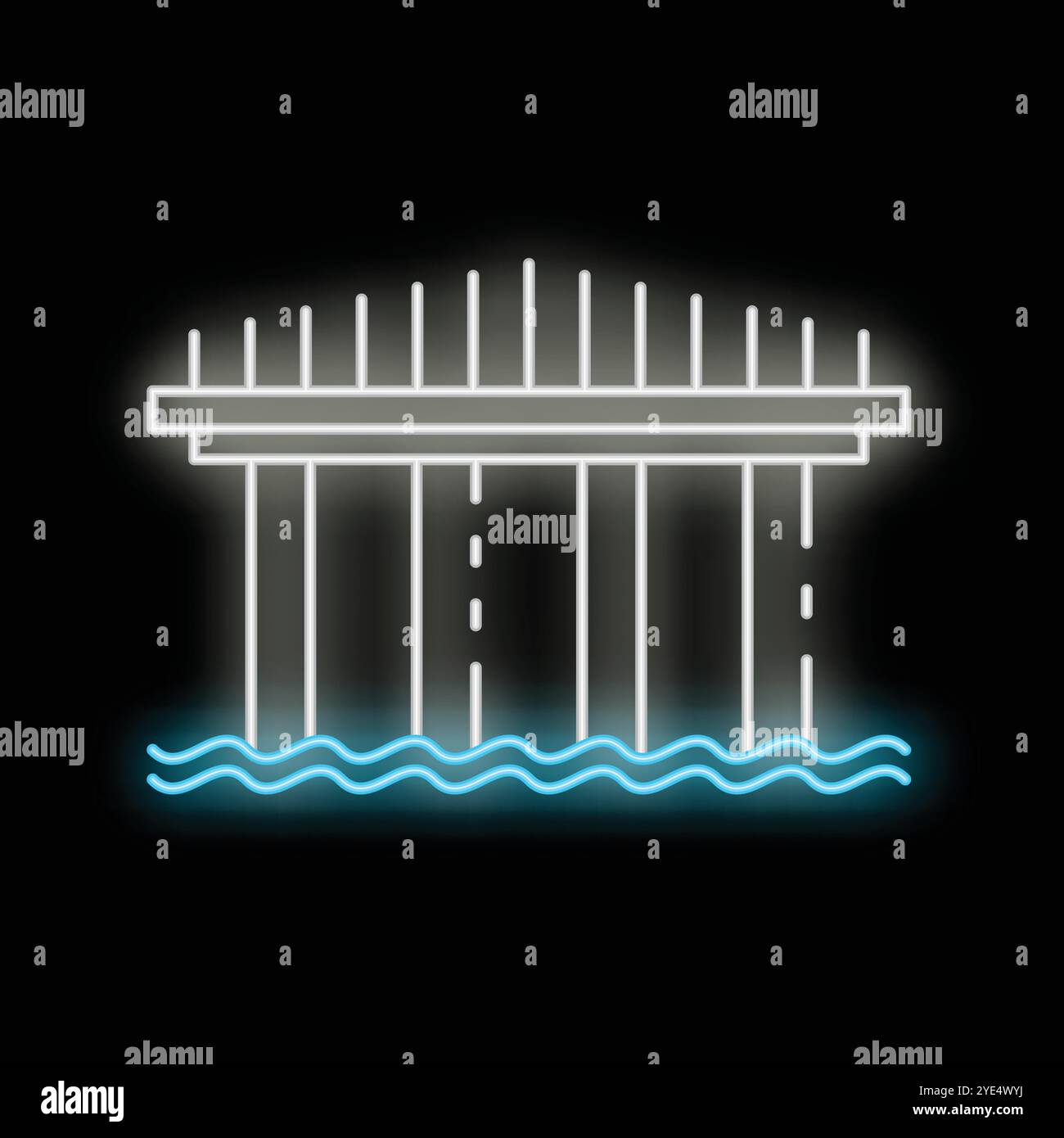 Glowing blue neon icon depicts Stock Vector Images - Alamy