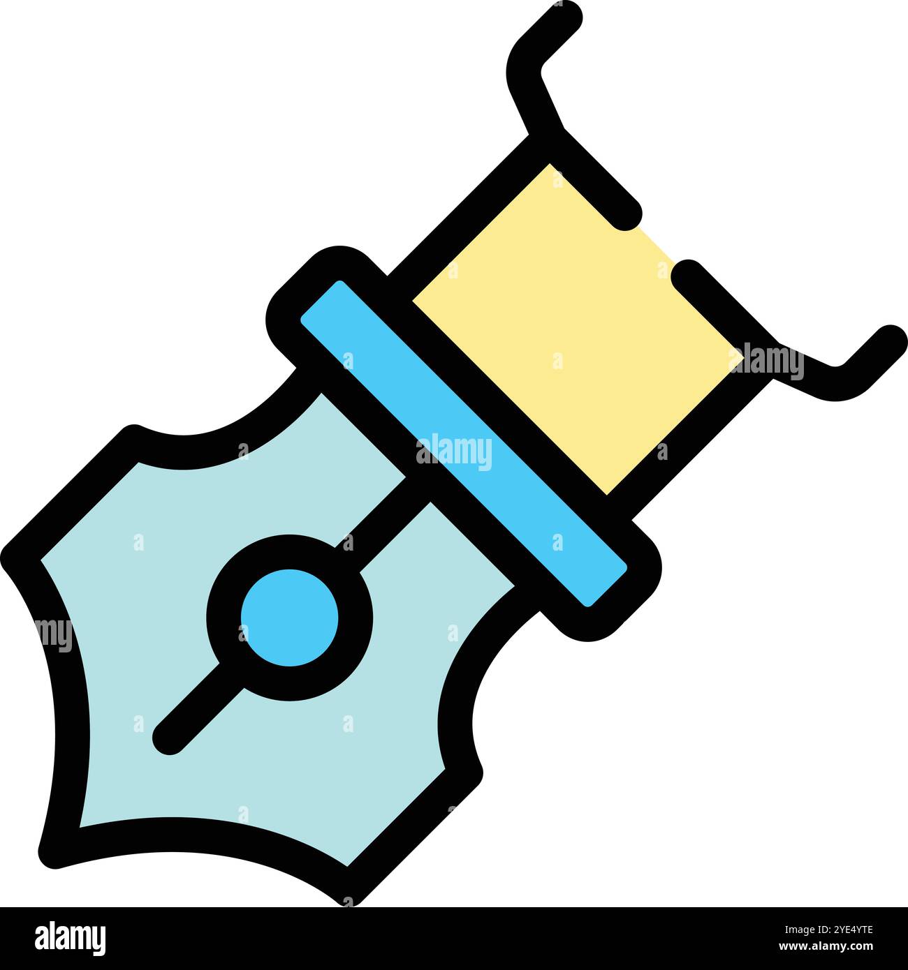 This vector icon features a fountain pen nib, symbolizing writing ...