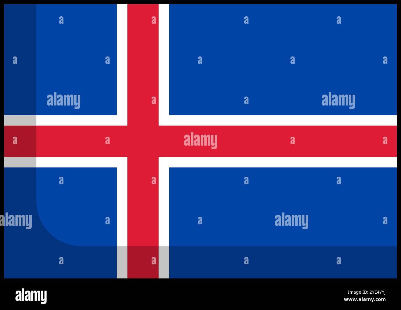 Flat design Iceland flag icon. Editable vector. Stock Vector