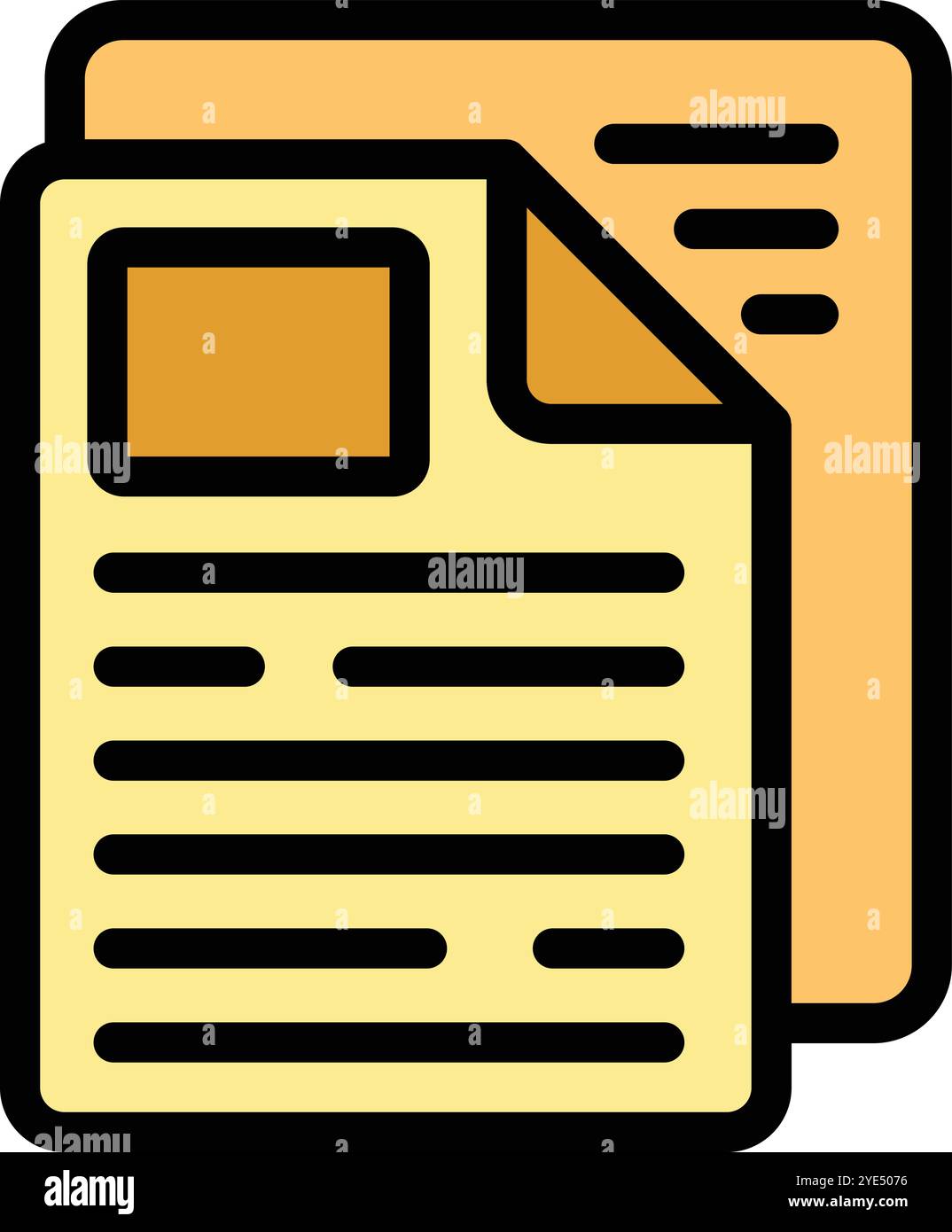 This vector illustration features two documents overlapping, evoking the concept of bureaucracy Stock Vector