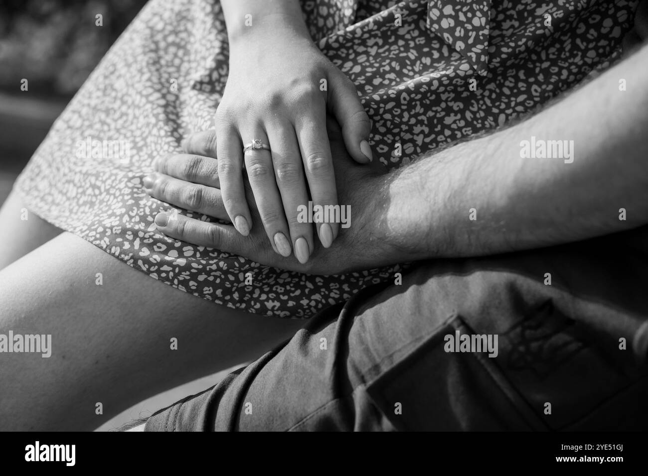 Engagement details Black and White Stock Photos & Images - Alamy