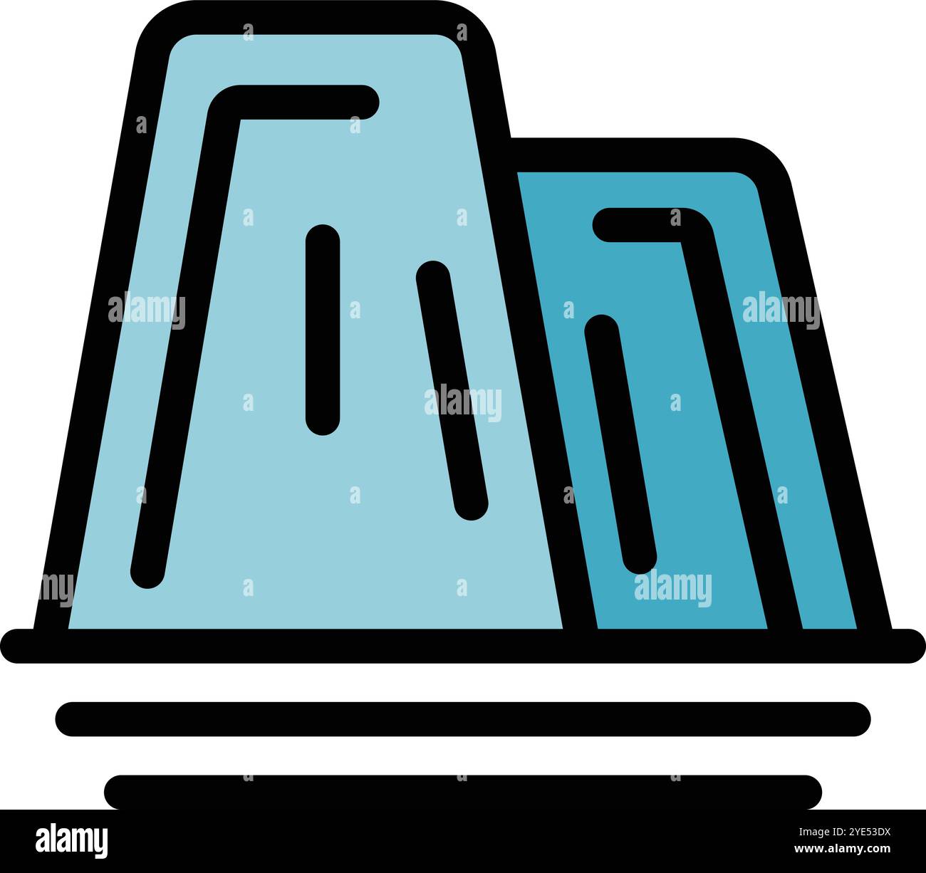 This icon represents a big iceberg floating on water with cracks, symbolizing global warming and climate change Stock Vector