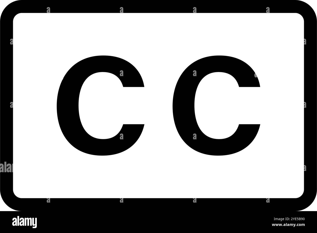 Simple subtitles icon. CC icon. Editable vector. Stock Vector