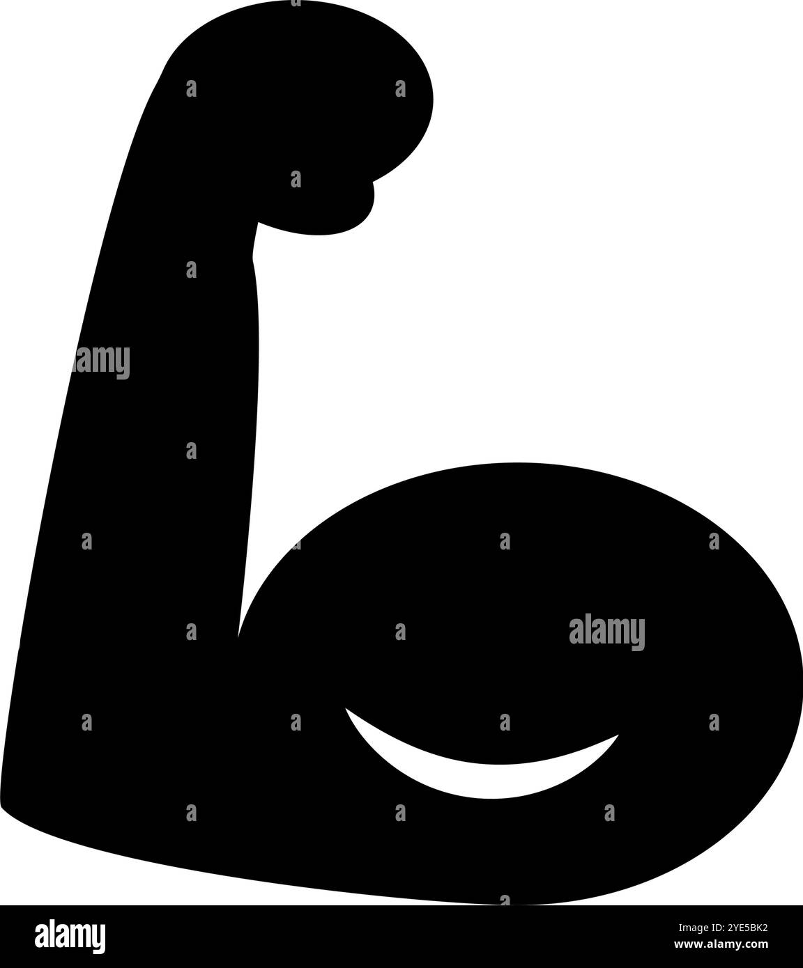 Muscle silhouette icon with biceps. Arm muscles. Editable vector. Stock Vector