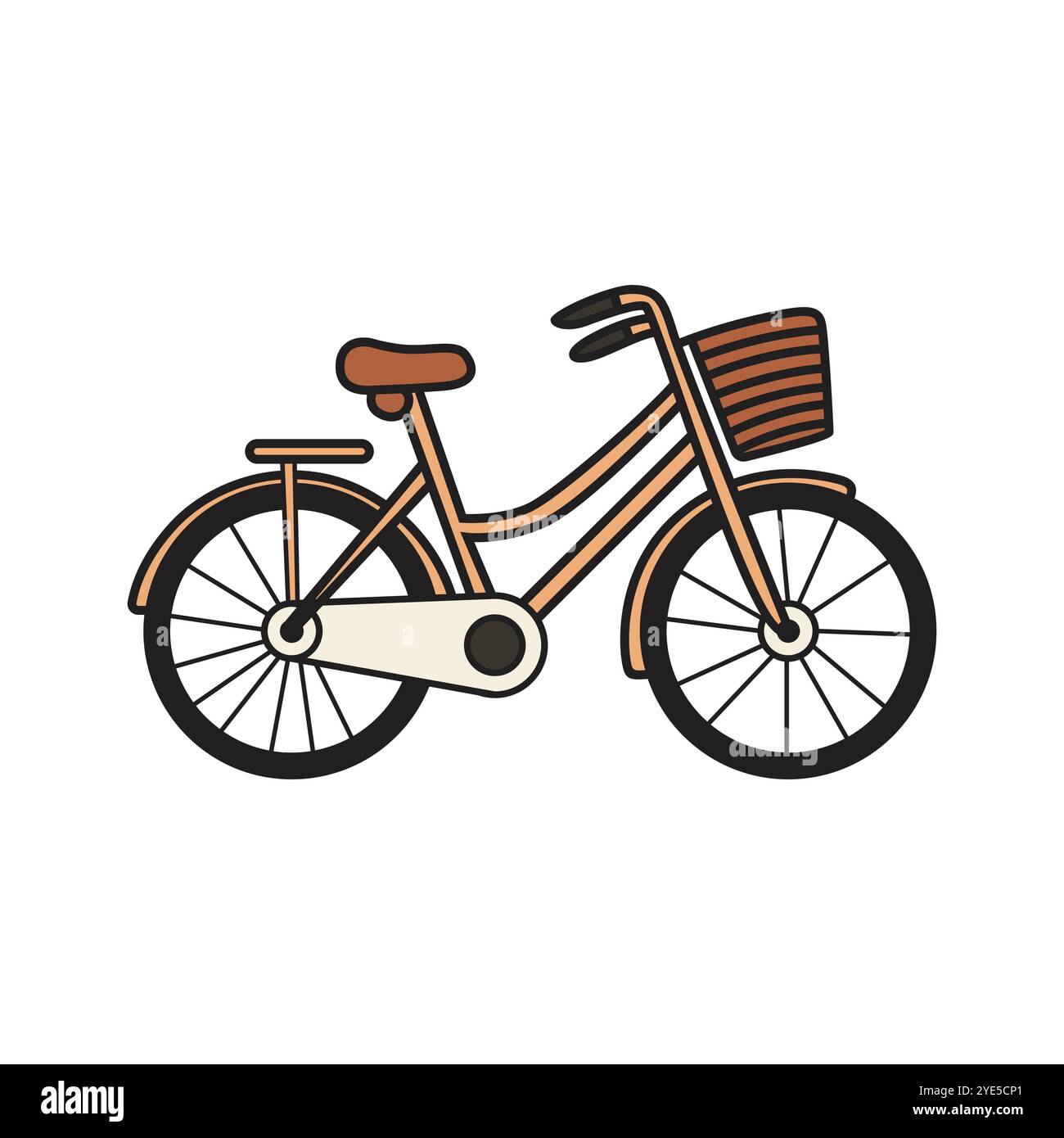 Charming Bicycle with Basket Clip Art for Designs Stock Vector Image ...