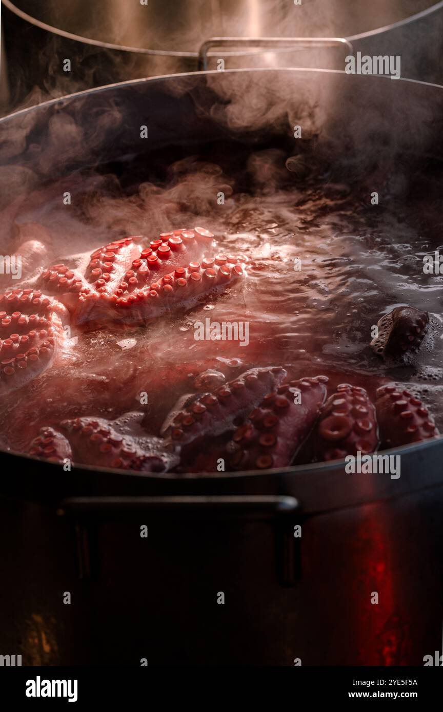 Octopus boiling in pot close hi-res stock photography and images - Alamy