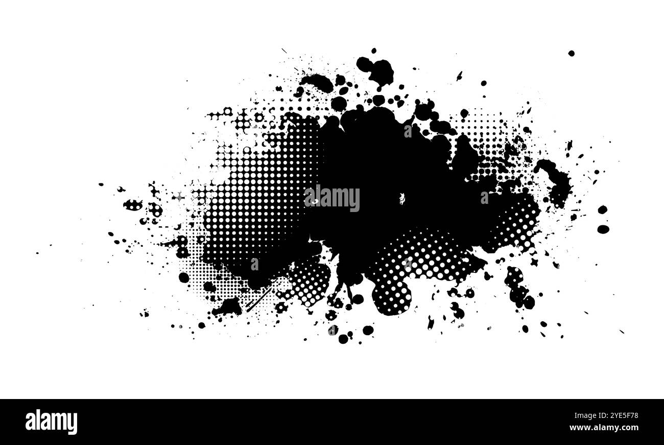 Splatter Paint Texture . Black Spray Blot of Ink. Place illustration ...