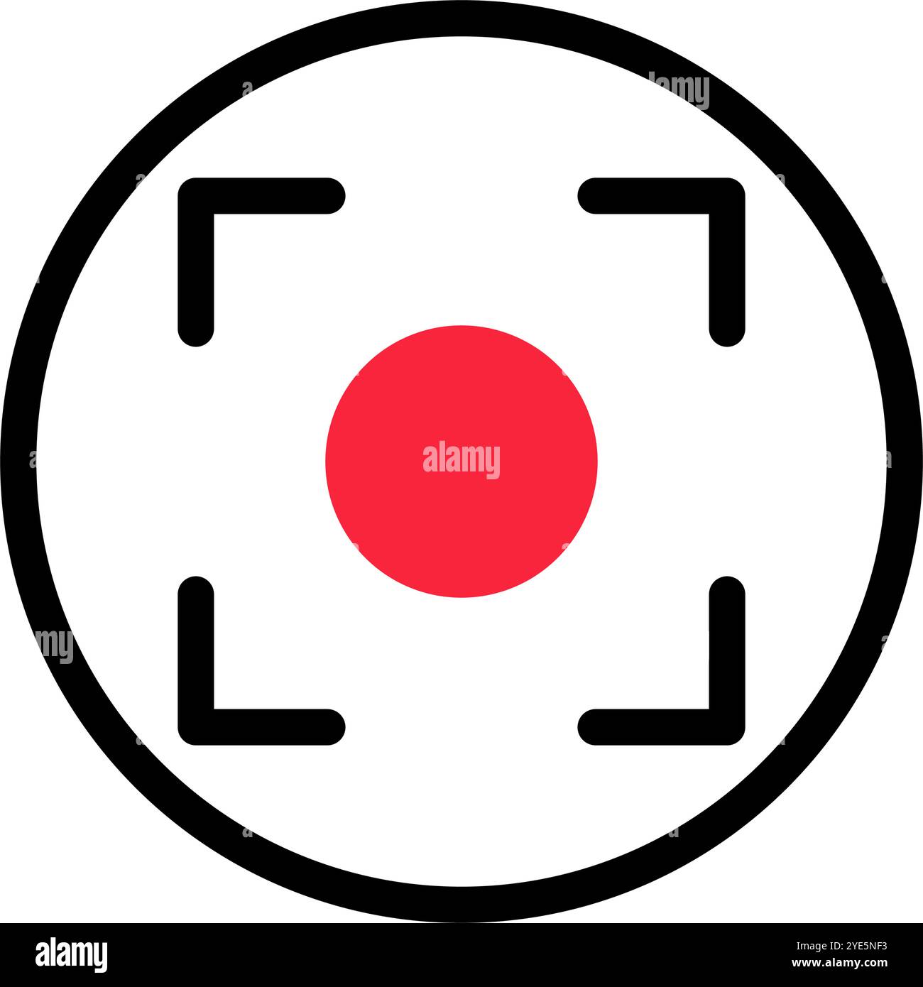 Circular recording icon. REC. Video recording. Editable vector. Stock Vector