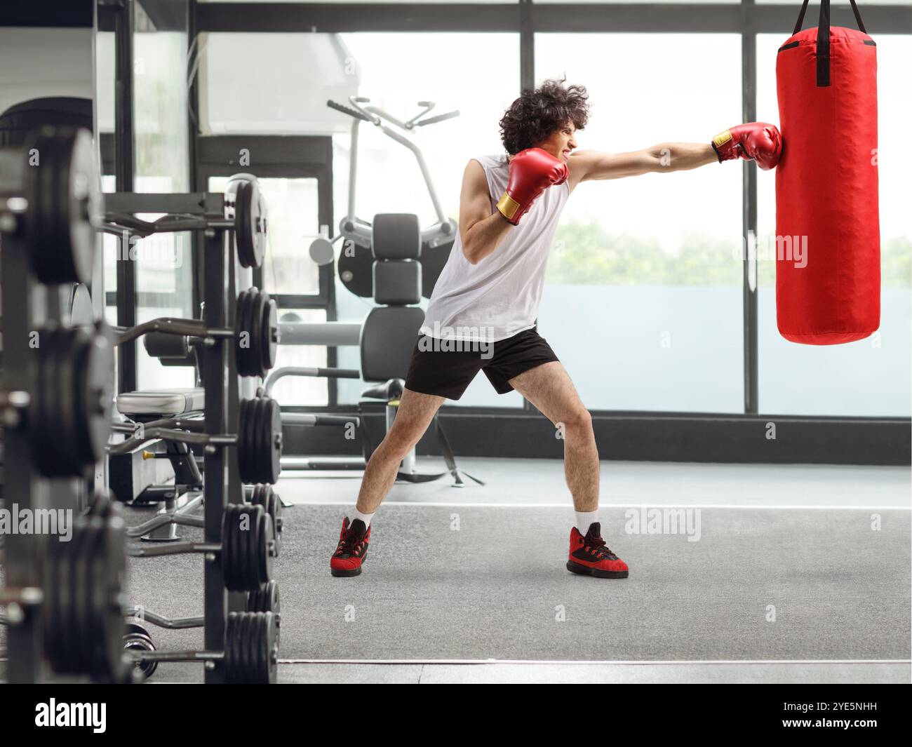 Gym punch bag full length hi res stock photography and images Alamy