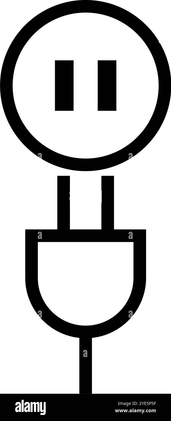 Simple power supply and plug icon. Editable vector Stock Vector Image ...