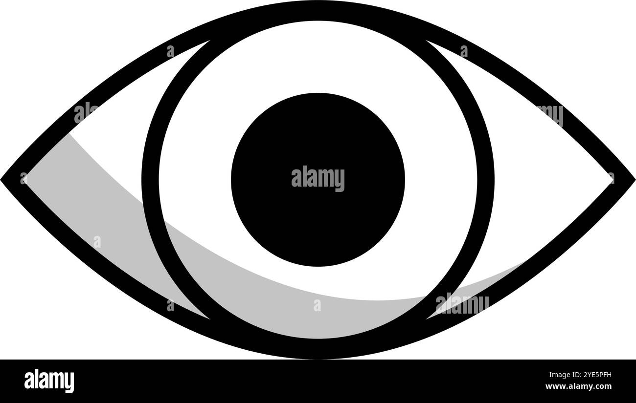 Illustration eye scan simple Black and White Stock Photos & Images - Alamy
