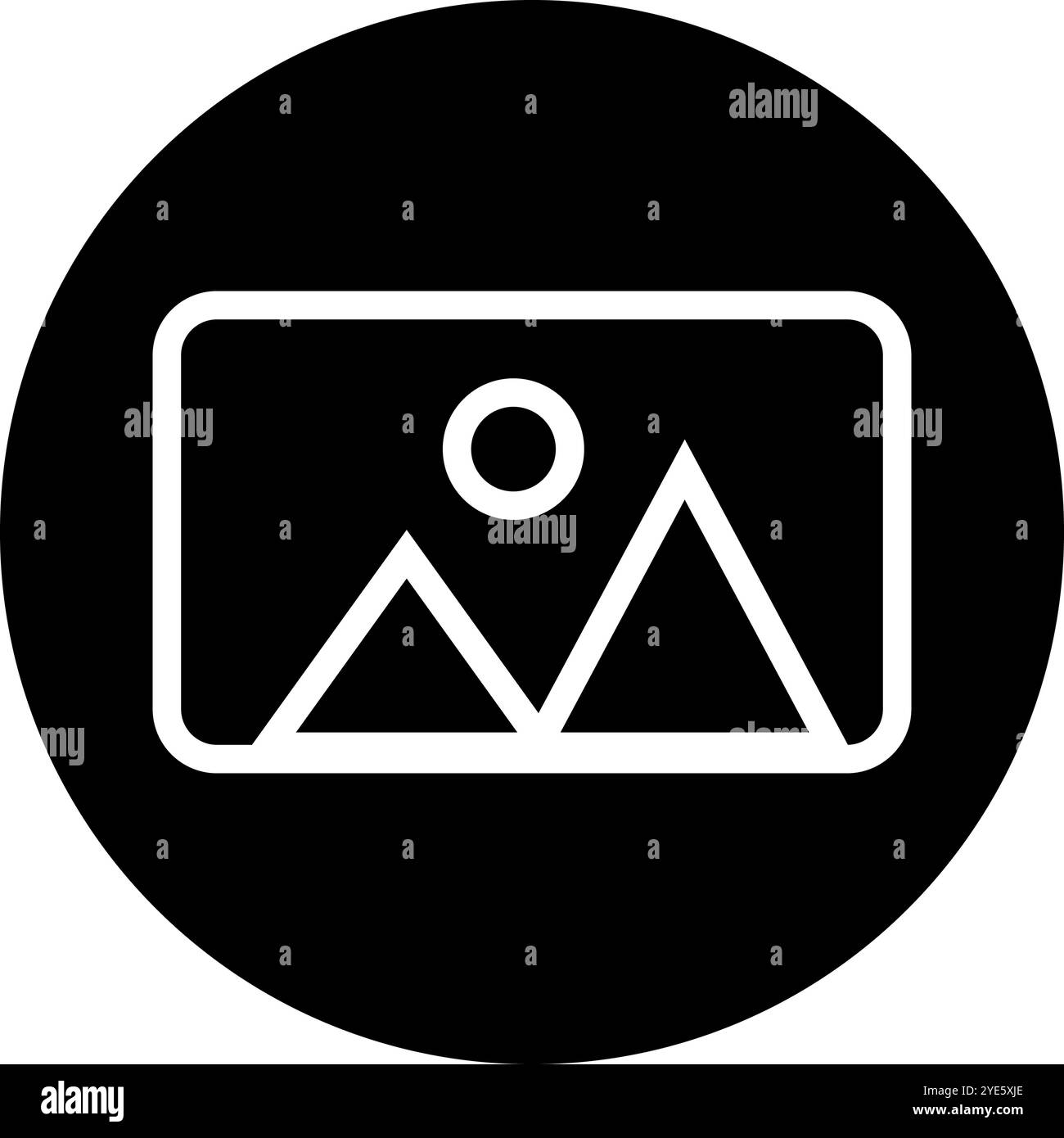 Round photo silhouette icon. Image icon. Editable vector. Stock Vector