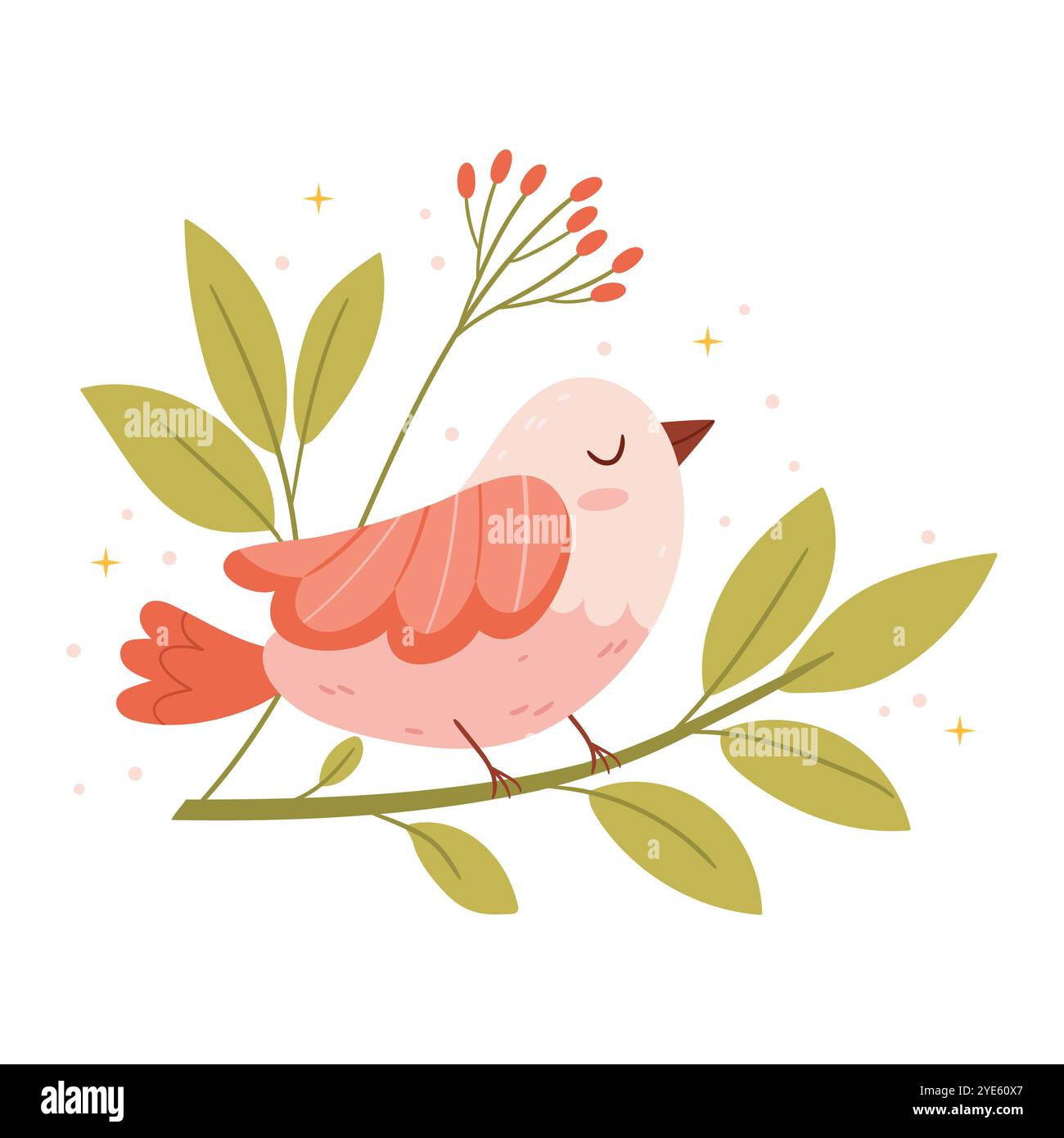 Bird sitting on a branch Stock Vector Images - Page 2 - Alamy, image size:1300x1390