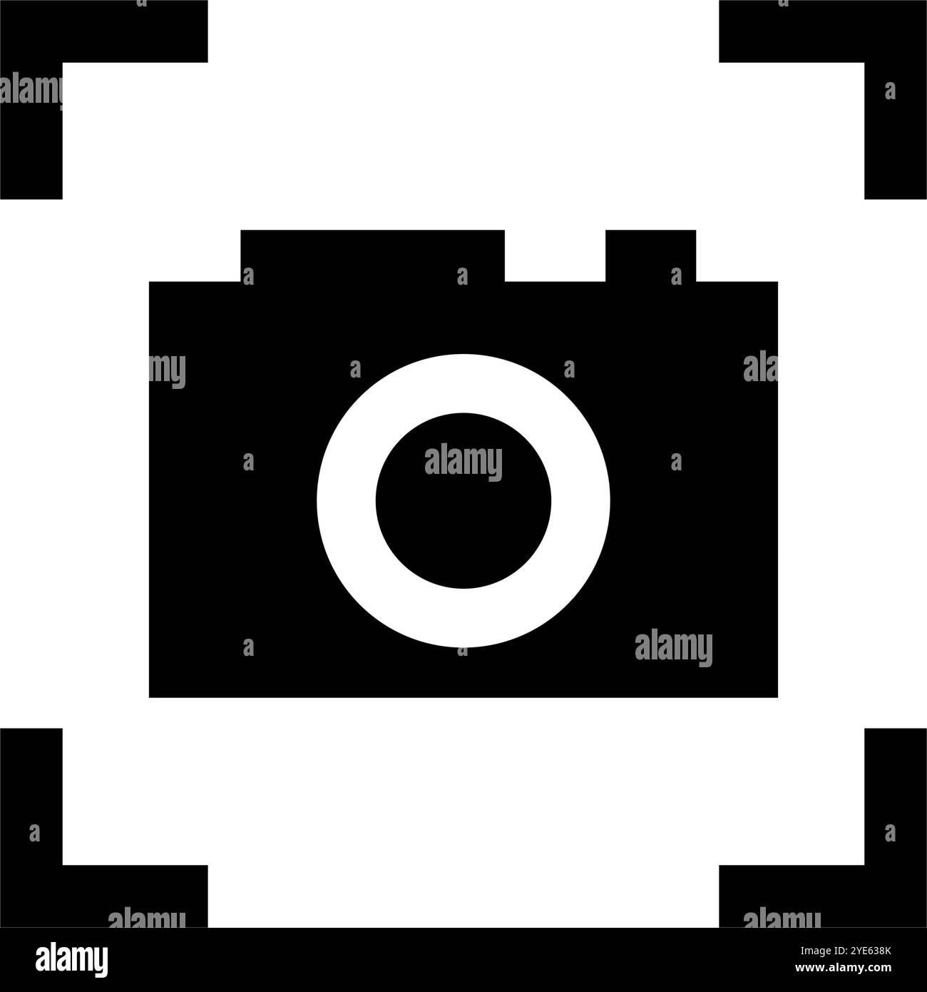Camera focus silhouette icon. Editable vector. Stock Vector