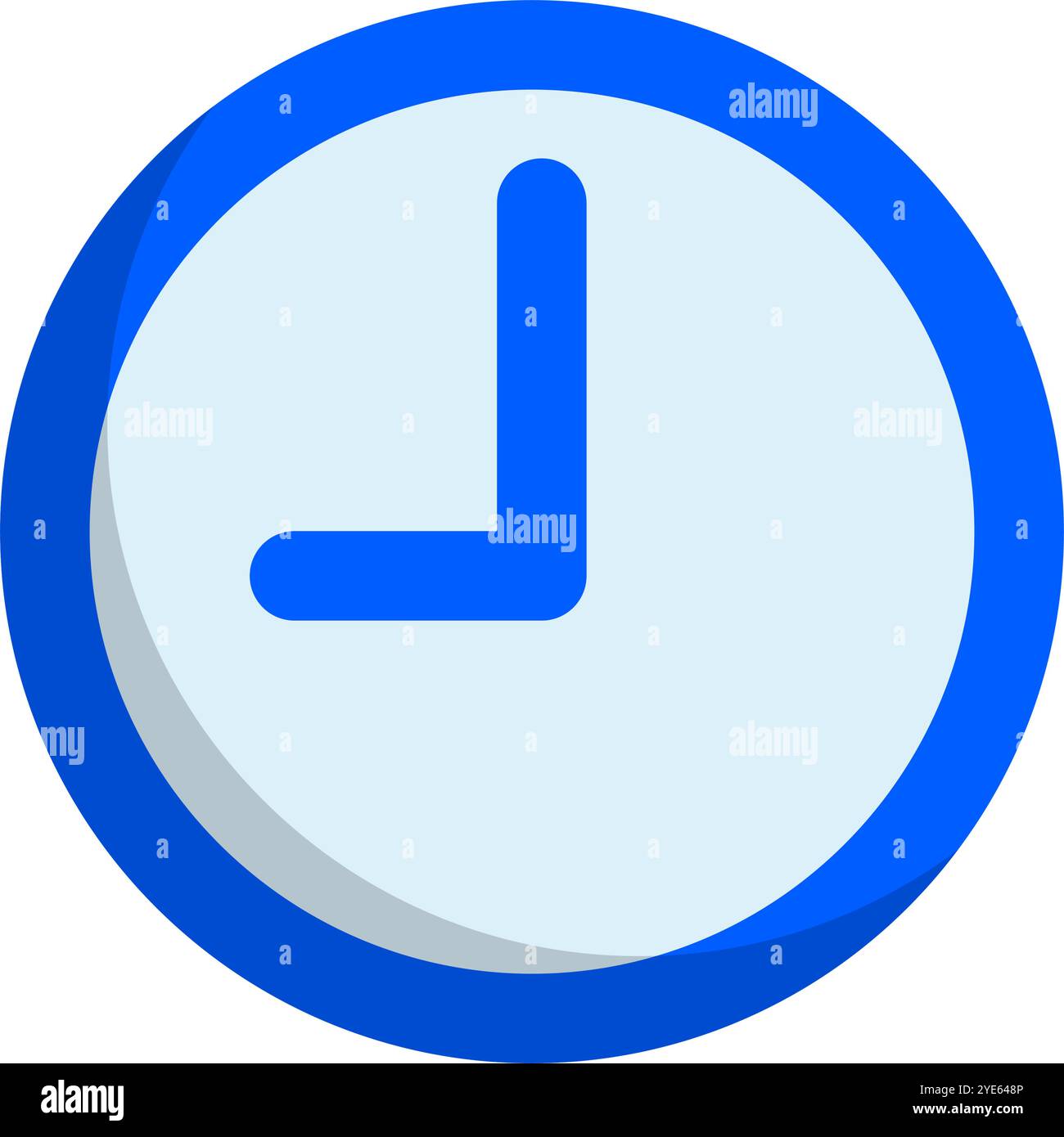 Flat design blue clock icon. Editable vector. Stock Vector