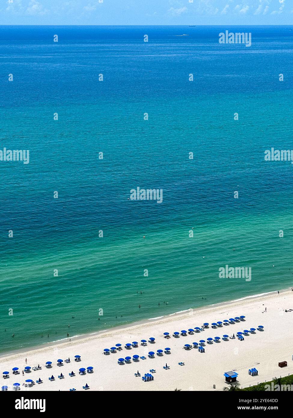 Aerial view of the ocean at Miami Beach, Florida, USA - Smartphone Captured Stock Image