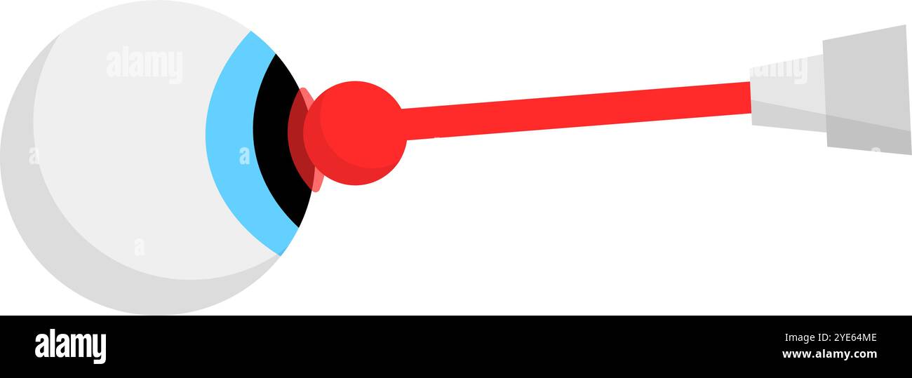 LASIK surgery icon. Eye ball and laser. Editable vector. Stock Vector