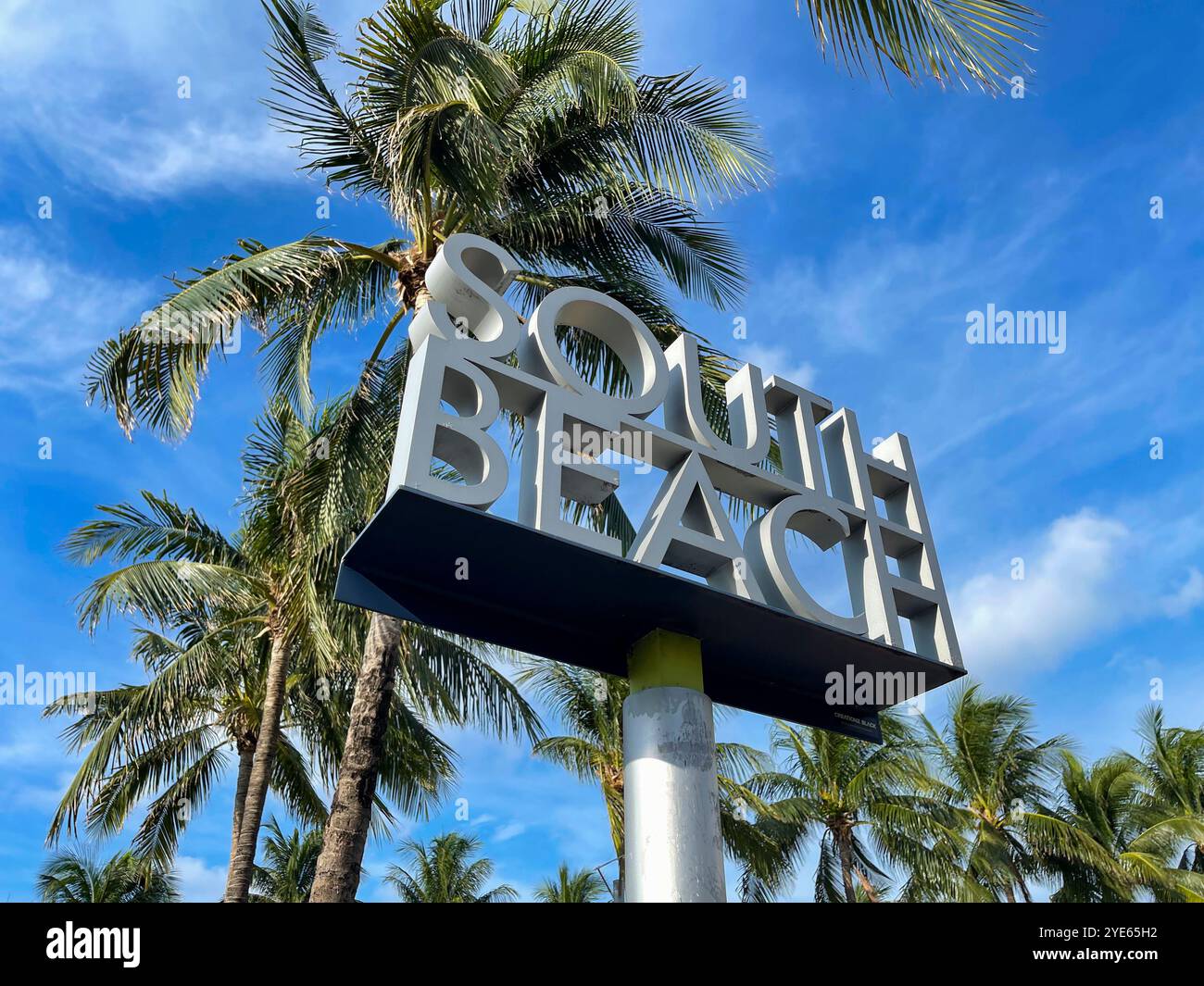 South Beach sign in Miami Beach, Florida, USA - Smartphone Captured Stock Image