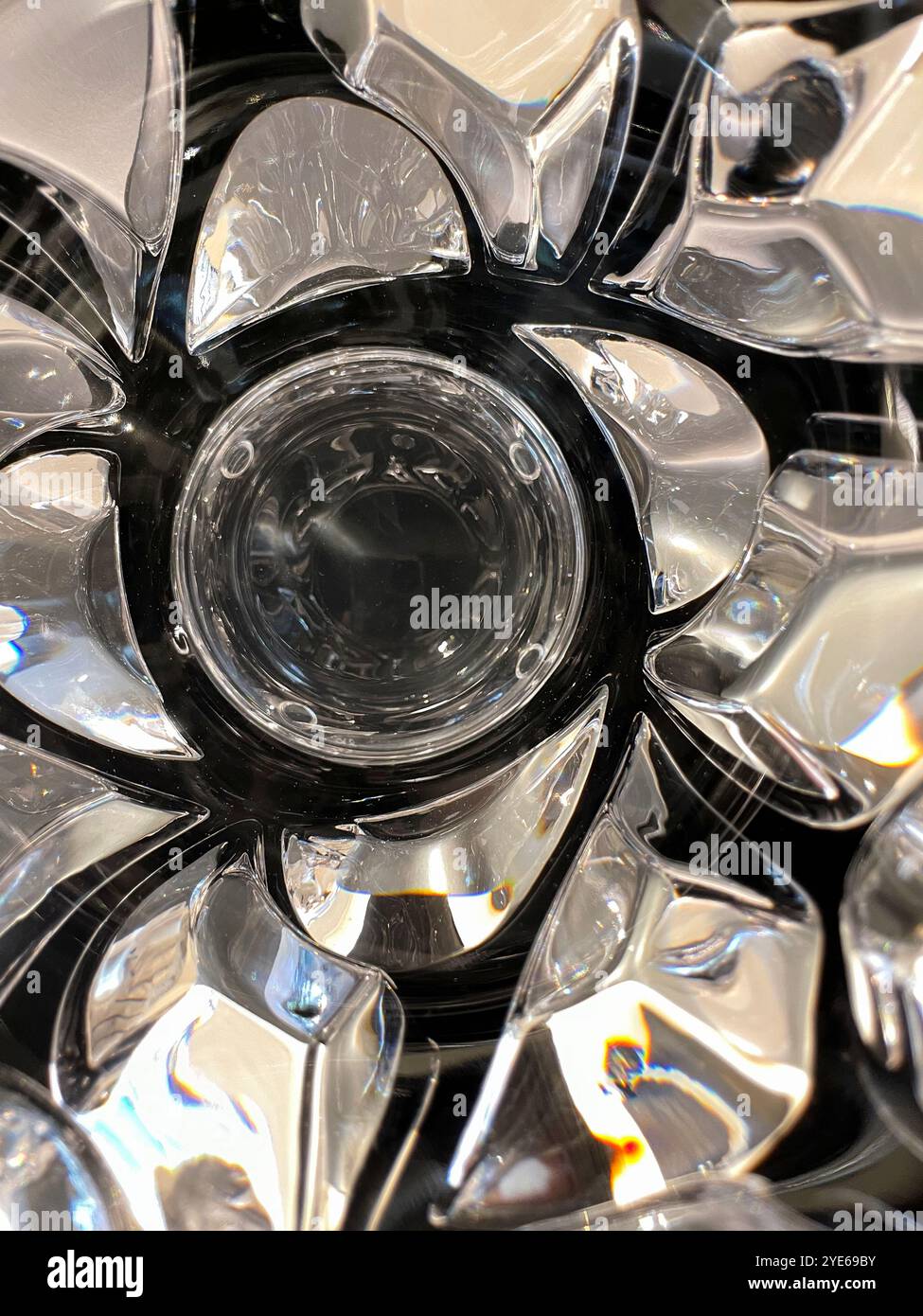 Interior of crystal vase - Smartphone Captured Stock Image