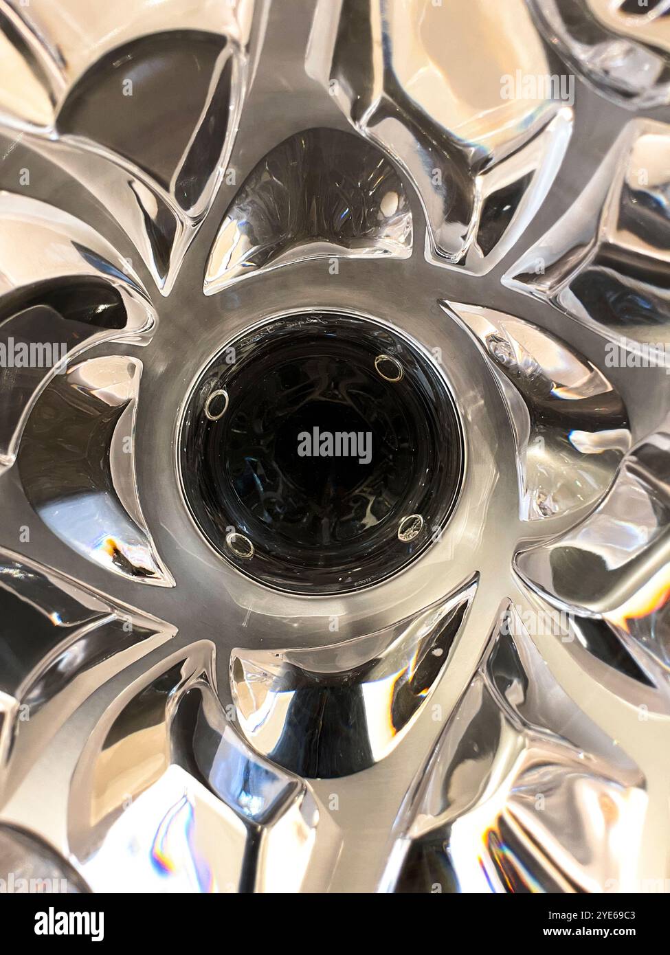 Interior of crystal vase - Smartphone Captured Stock Image