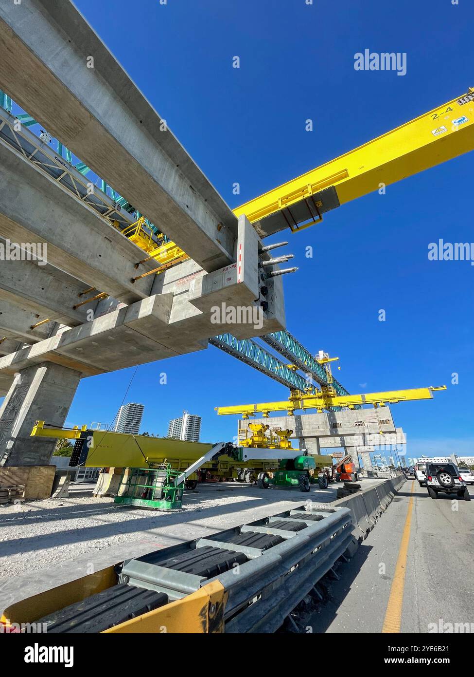 Overpass construction on the 836 highway in Miami, Florida, USA - Smartphone Captured Stock Image