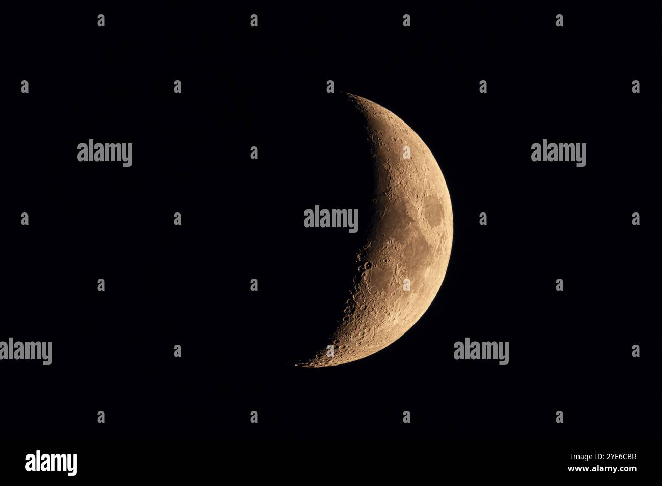 Crescent moon, waxing moon, 09.07.2024, Germany, Lower Saxony, Brunswick Stock Photo