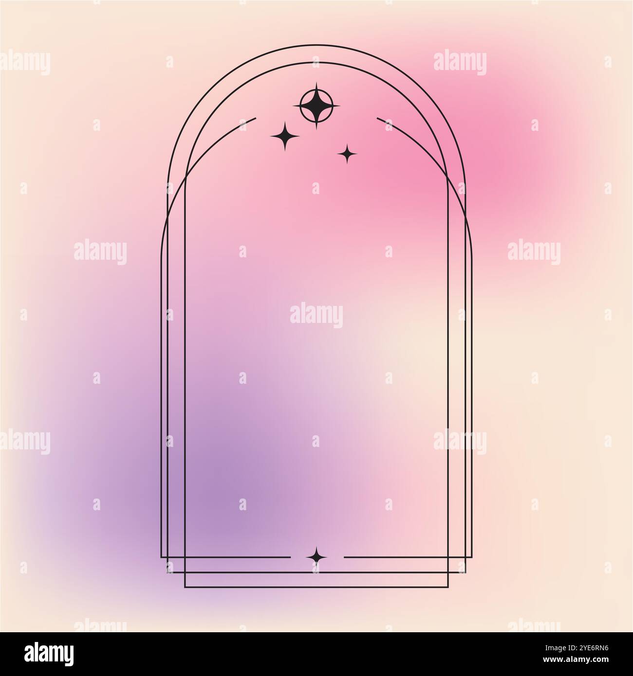 Pastel Line Gradient Flat design minimalist linear frame with fluid pastel gradient Stock ...