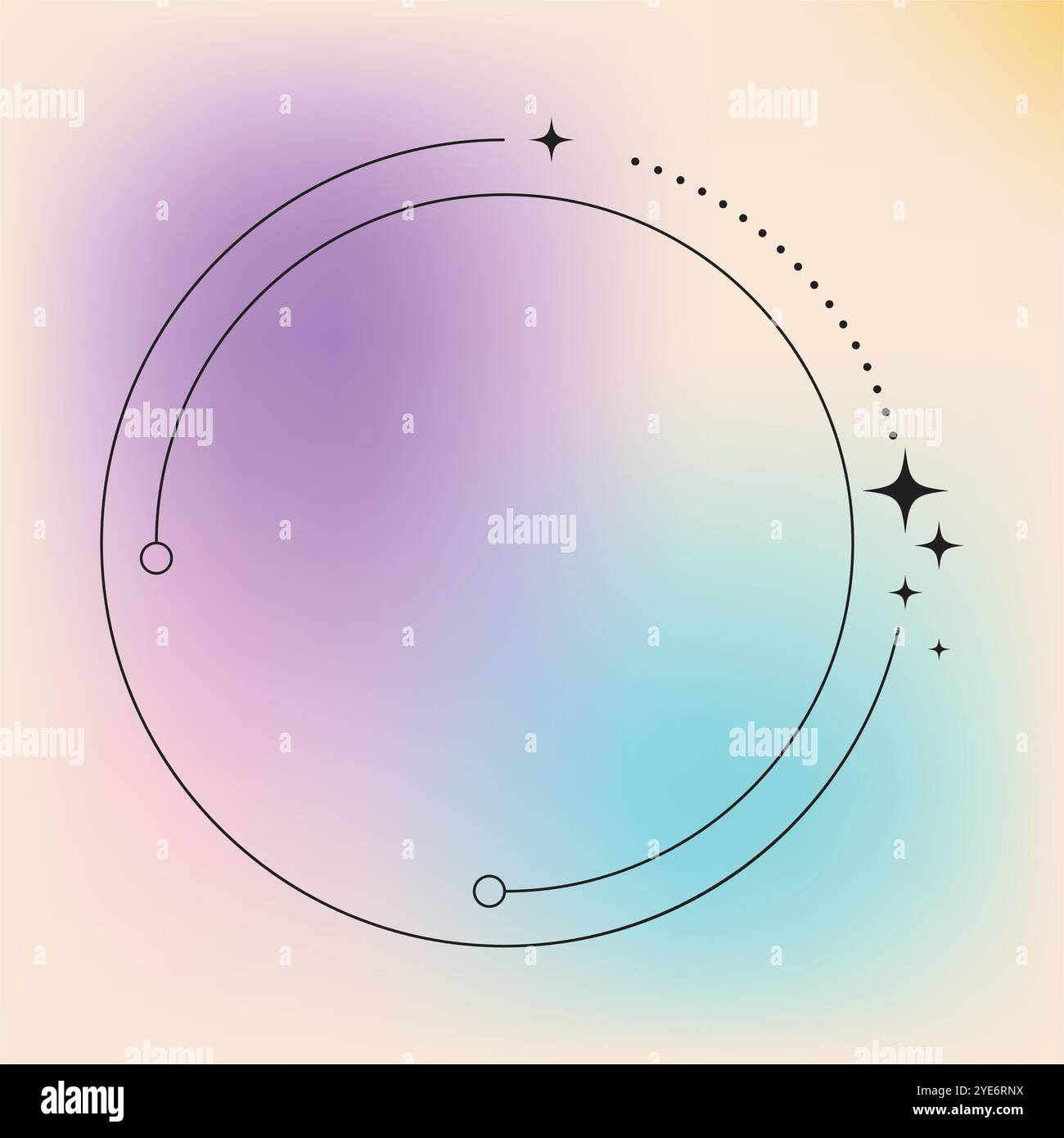 Flat design minimalist linear frame with fluid pastel gradient Stock Vector