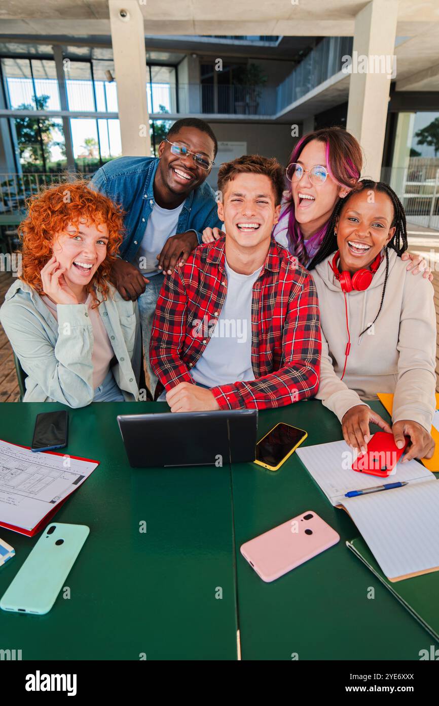 Vertical group diverse multiracial university hi-res stock photography ...