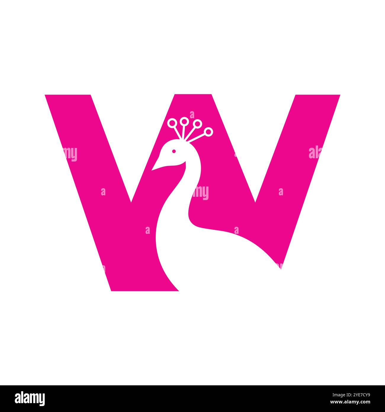 Letter W Peacock Logo Design Vector Template Stock Vector