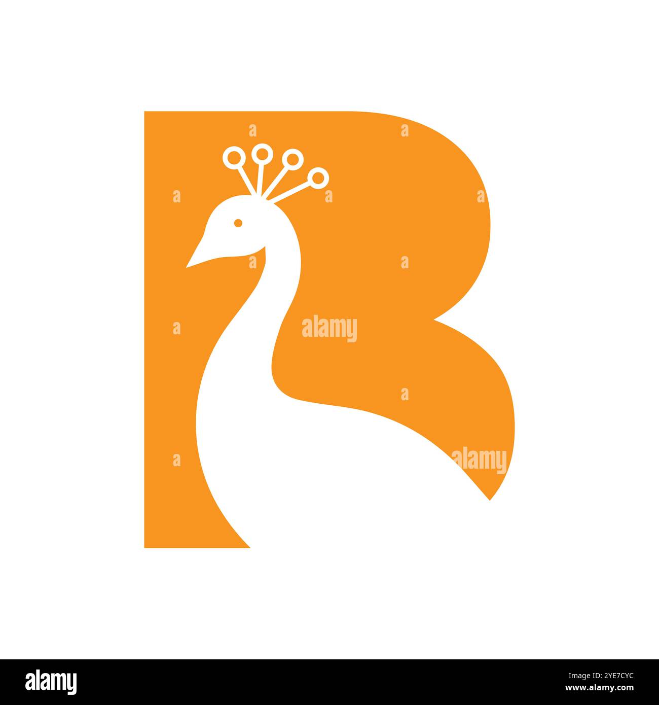 Letter B Peacock Logo Design Vector Template Stock Vector