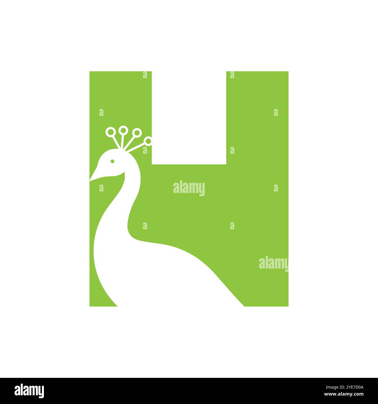 Letter H Peacock Logo Design Vector Template Stock Vector