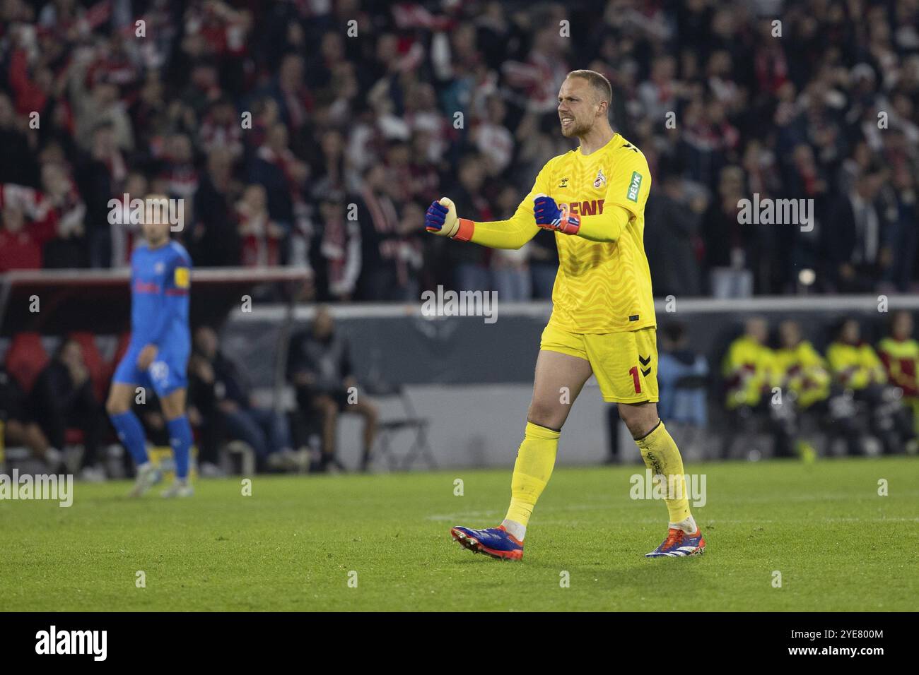 Marvin Schwaebe (1.FC Koeln, Goalkeeper, #1), DFB Pokal: 1.FC Koeln, Holstein Kiel on 29/10/2024 at the RheinEnergieStadion in Cologne Germany . (DFL/ Stock Photo