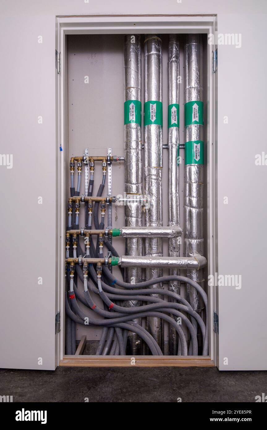 Water pipes in the basement Stock Photo - Alamy