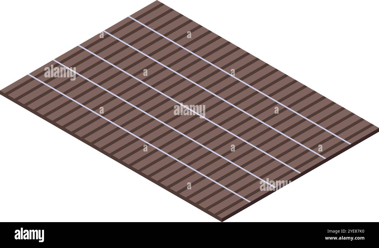 Sushi rolling mat isolated on white background, isometric view Stock Vector