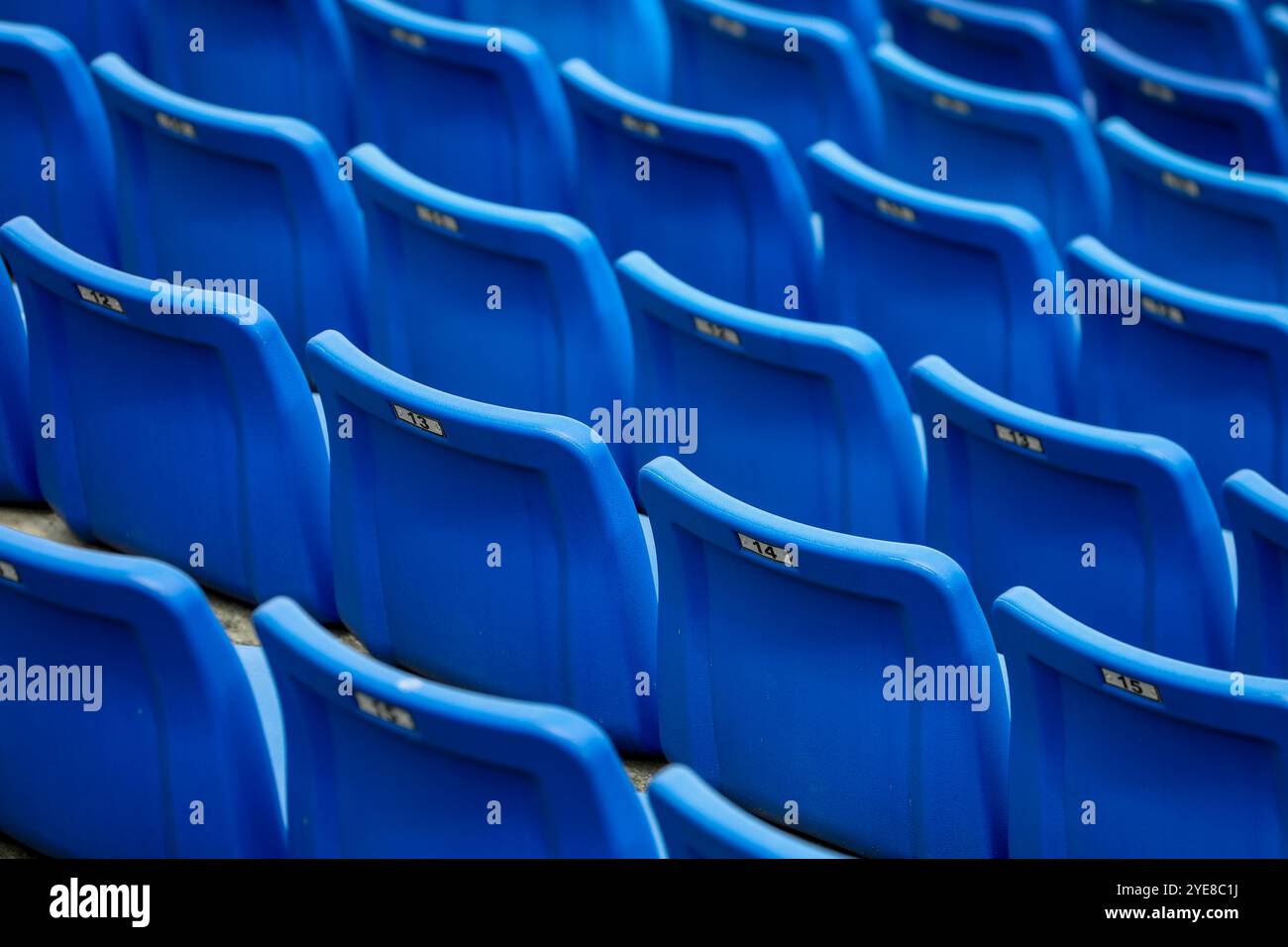 Empty chairs at the stadium Stock Photo